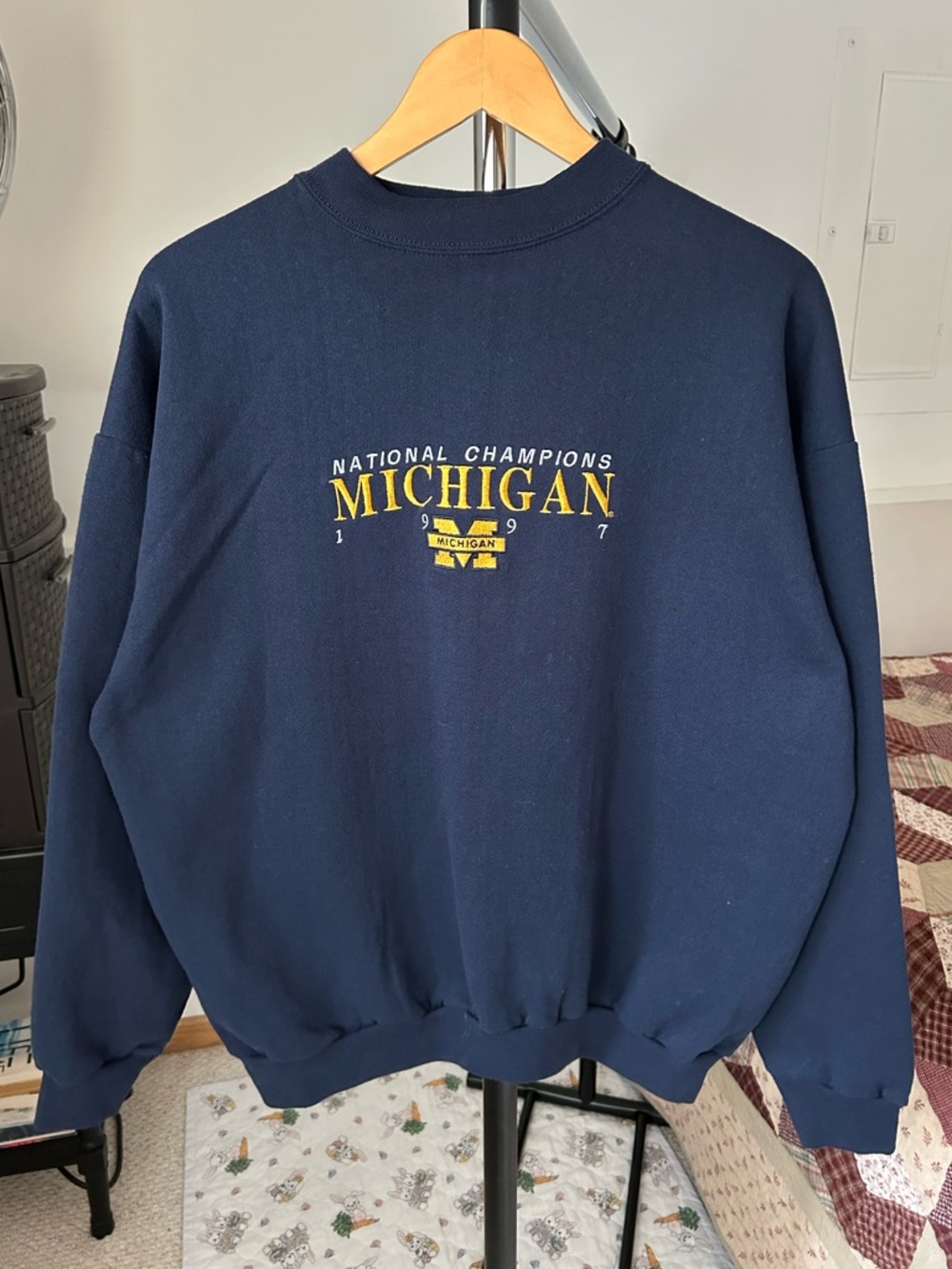 Vintage University of Michigan Wolverines Football Crewneck Pullover Sweatshirt